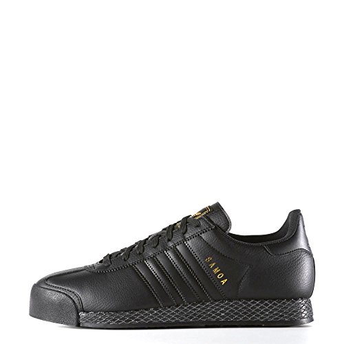 adidas Originals Men's Samoa Retro Sneaker,Black/Black/Gold,10 M US