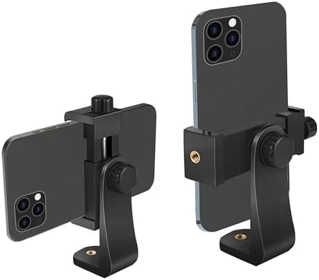 Ailun Phone Holder/Vertical and Horizontal Tripod Mount Adapter Rotatable Bracket with 1/4 inch Screw, Adjustable Clip for iPhone, Android Cell Phone, Selfie Stick, Camera Stand