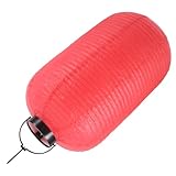 PENIKOKO Linterna de Papel Japonesa Plegable 19,5x32 Cm en Forma de Melón de Invierno Roja Luces Led, Decoración Vintage para Fiestas, Bodas, Cumpleaños y Ambiente Interior y Exterior
