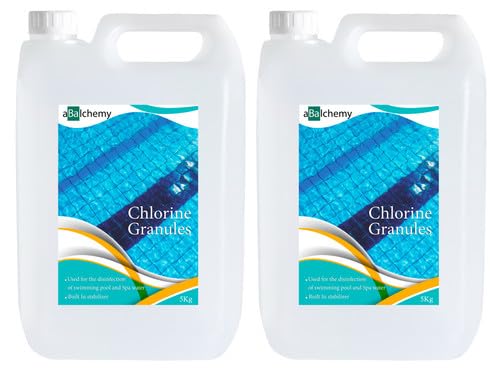 aBalchemy Stabilised Chlorine Granules – Rapid Water Disinfection Treatment for Swimming Pools, Hot Tubs & Spas (2x5kg)