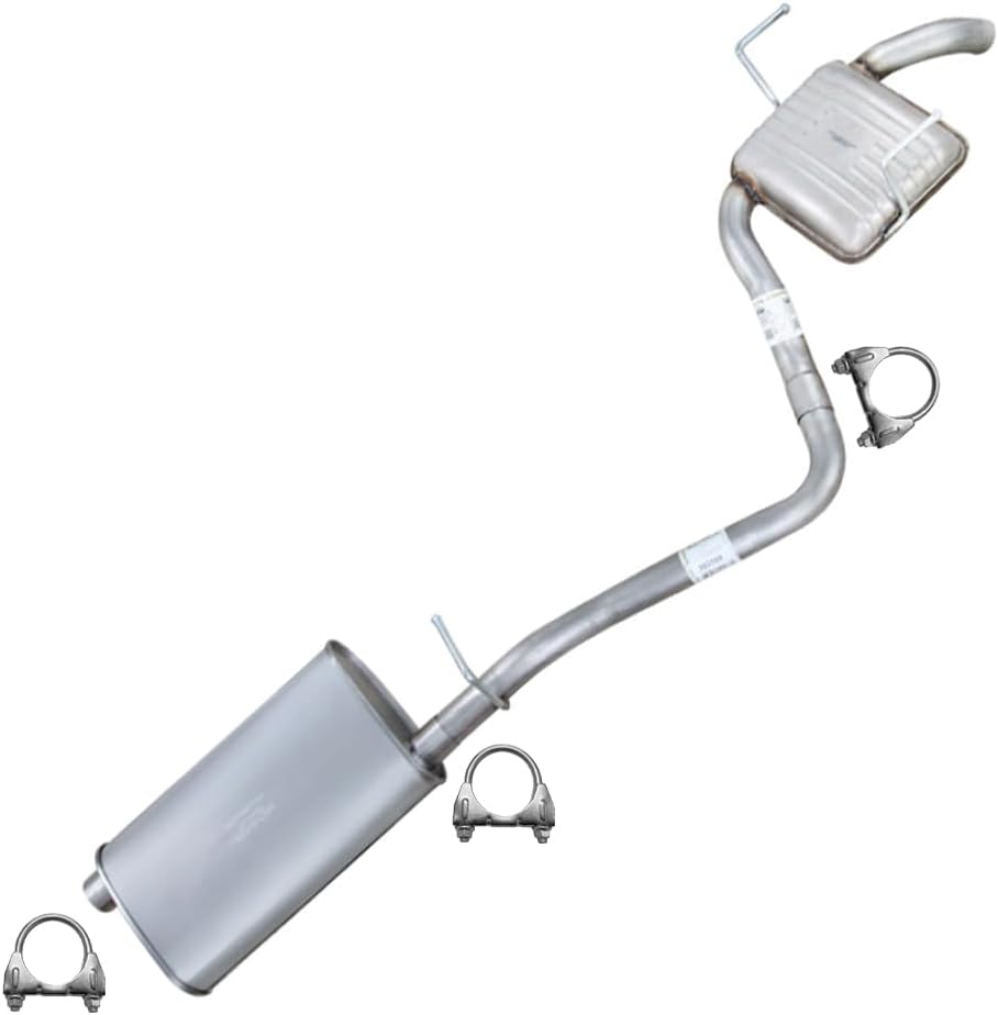 Exhaust Muffler Resonator Pipe Assembly Exhaust Kit Compatible for 2009-2017 Chevy Traverse 3.6L | Stainless Steel | Northeastern Exhaust | Free Clamps Included | Direct-Fit