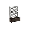 HERSTERA 10014400 plantenbak met lattenrooster, donkerbruin, 100 x 43 x 142 cm