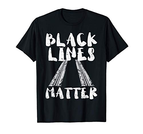 Black Lines Matter Funny Racing Race Car Driver Racer Gift Camiseta