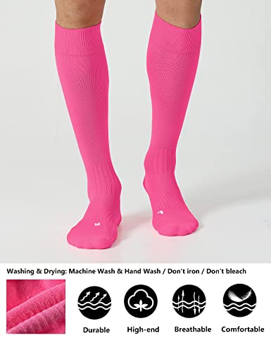 Image of CS CELERSPORT 2 /3 Pack Soccer Softball Baseball Socks for Youth Kids Adult Multi-Sport Compression Knee High Socks