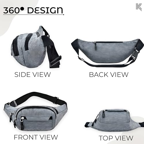 Image of Kraptick Premium Unisex Waist Bag for Men and Women - Stylish Hip Bag, Fanny Pack, Travel Money Belt (Purple)