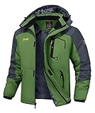 Veste de ski imperméable pour homme : Cette veste de ski hiver pour homme a une doublure intérieure en polaire douce qui garde le corps au chaud. Poignets réglables avec fermeture Velcro gardent le vent à l'extérieur. Capuche détachable, col montant et fermeture éclair sur toute la longueur assurent une protection supplémentaire contre le vent.
