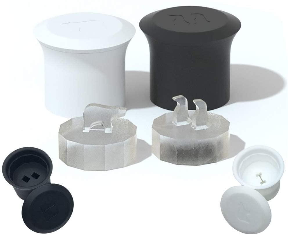 Moldes de silicona para cubos de hielo pingüino y oso polar 2 piezas miniatura 1