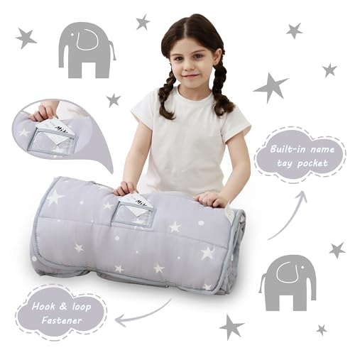 Image of Lasoftan Toddler Nap Mat with Pillow and Blanket, Extra Large Rolled Napping Mats,Slumber Bags for Boys Girls,Kids Sleeping Bag for Daycare, Preschool Travel Camping