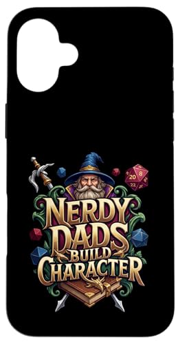 Nerdy Dads Build Character Funny RPG Dice Tabletop Gamer �X�}�z�P�[�X iPhone 16 Plus �p