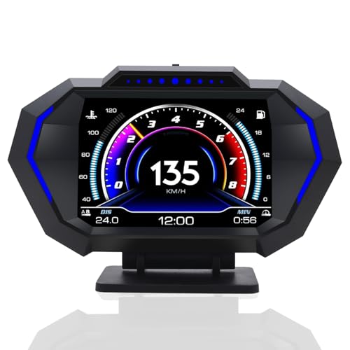 KAOLALI Auto Head up Display OBD2+GPS HUD Tachimetro Digitale Universale con Supporto a Ventosa, Tachimetro Intelligente...