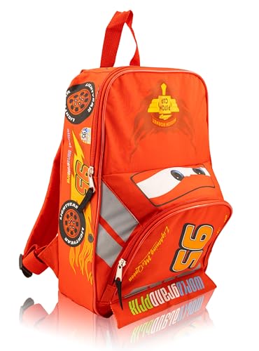 Disney Cars Lightning McQueen Backpack for Kids | Disney Pixar Cars Bookbag Featuring Lightning McQueen | Toddler Travel Bag, Lightweight Backpack for School | Ages 3+2