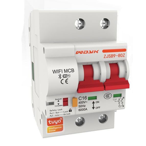 Tuya Smart Life 1 2 3 4 Phase Din Rail WiFi Circuit Breaker Switch,MCB Recloser,Overload Short Circuit Protection 2P 220V 25A