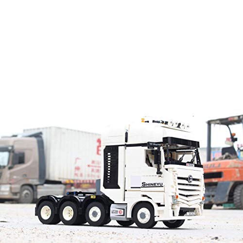 XIAN Bausteine mit Container, 6514 Klemmbausteine 2,4GHz Technik LKW mit Motoren und ferngesteuert… – Bild 3