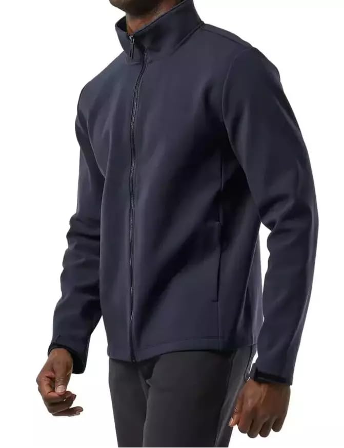 32 Degrees Men's Full Zip Jacket – Regular Fit, Outdoor Casual, Adjustable Cuffs, Stand Collar, Brushed Interior, Active Zip Coat (Blue, XL)2