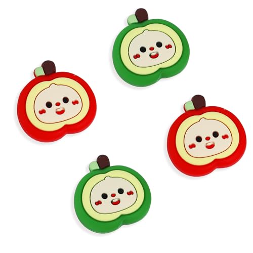 Image of PERFECTSIGHT Cute Apple Switch 2 Joycon Thumb Grips Caps, 4 PCS Switch2 Kawaii 3D Silicone Analog Thumbstick Button Cover for NS Switch 2 Joystick Caps
