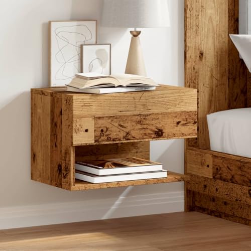 ShGaxin Mesita de Noche de Pared Madera Envejecida, Mesillas De Noche Dormitorio, Mesa De Noche, Muebles Auxiliares, Mueble Habitacion, Muebles Dormitorio - 856820