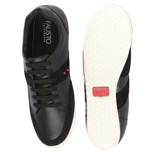 Image of FAUSTO Men's Classic Super Light Upper Soft Suede Leather Strap Lace Up Sneakers Shoes