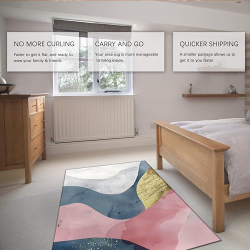 Tapis premium scandinave abstrait avec velours dense de haute qualité - 7