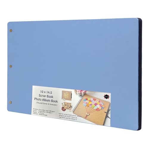 Image of Lakeer 14.5 x 10 Inch DIY Scrapbook-Photo Album | 15 Sheets (30 Pages)-300 GSM Thick | For Photo Album, DIY Craft, Scrapbooking Activity, Sketching (Navy Blue)