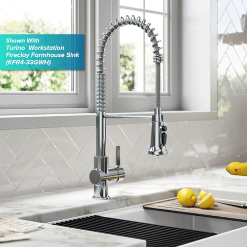 Image of Kraus KFF-1691CH Britt 2-in-1 Commercial Style Pull-Down Single Handle Filter Kitchen Faucet for Reverse Osmosis or Water Filtration System, Chrome