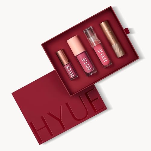 Image of HYUE Mauve Me Hot Lip Kit - Liquid & Velvette Matte Lipsticks, Lip Tint, Lip Plumper | 16.4 ml | Long-Wear Soft-Matte Finish | with Jojoba, Almond & Indian Gooseberry Extract | Full Makeup Set