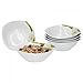 Produktbild Van Well 6er Set Müslischale Calla, 140 x 140 mm, Salatschale, Suppenschüssel, Servierschale, weiße Blüte, Pflanzendekor, edles Porzellan-Geschirr, Gastro