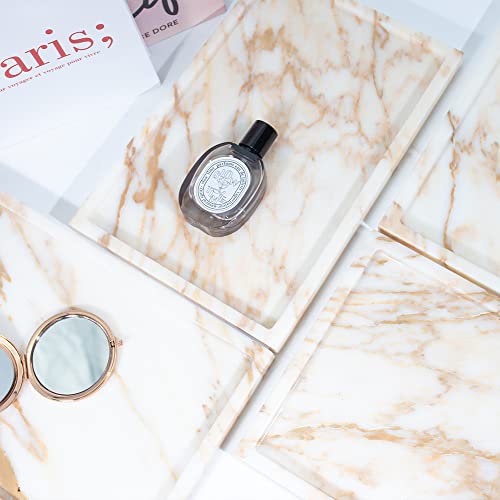 Futurestone 100% Natural Marble Serving Tray Luxury Marble Storage Tray For Home Decor Stone Tray For Bathroom/Kitchen/Vanity/Dresser,Plate Holder For Tissues thumb #4