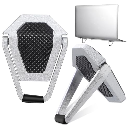 Angoily Soporte de Laptop Aleación 2 piezas Ajustable Negro miniatura 1