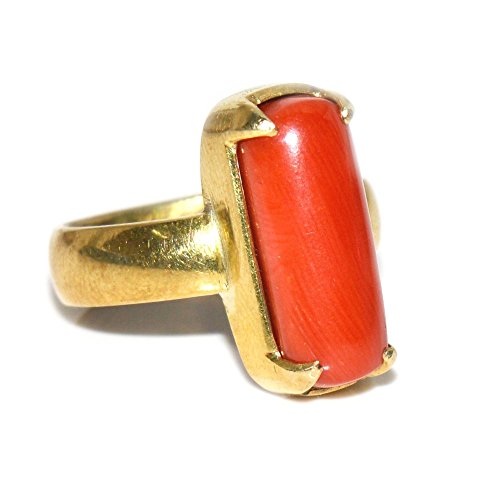 Bague en rouge corail naturel de 5 carats à porter au quotidien pour femme