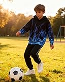 Goodstoworld Boys Girls Hoodies Funny Pullover Sweatshirts 3D Blue Printed Fleece Hoodie with Kangaroo Pocket for 13-16 Years - Image 3