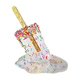 YunQin Melting Popsicle Resin Ornaments,Creative Ice Cream Model Ornaments,Resin Craft Accessories for Home-Office-Coffee Shop Decor (White)