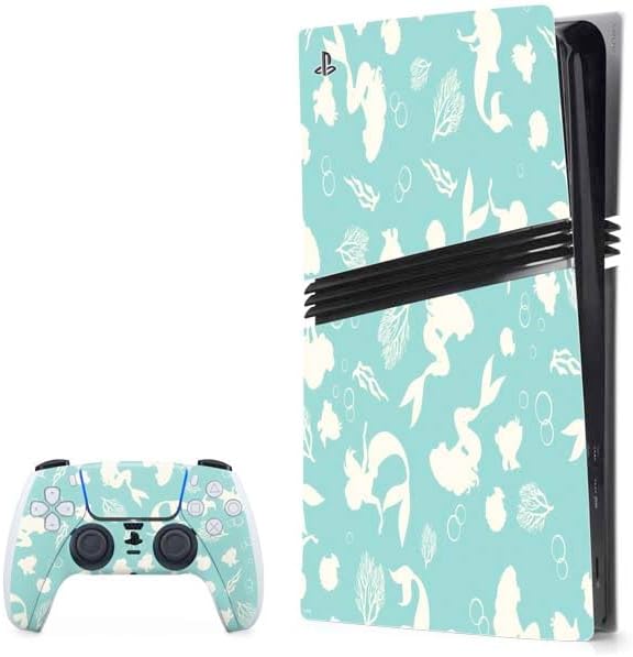 Skinit Decal Gaming Skin Compatible with PS5 Pro Bundle - Officially Licensed Disney Princess Ariel Sketch Art Design