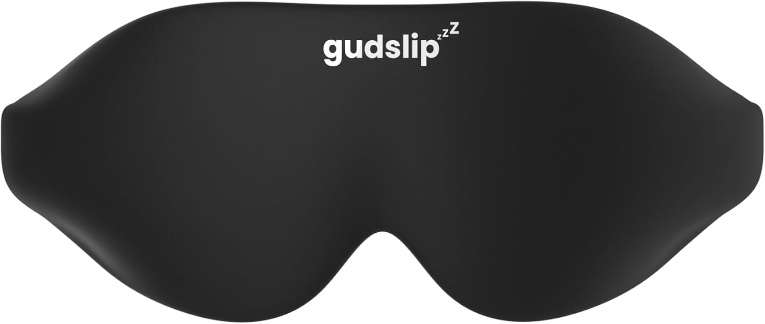 GudSlip® Antifaz para Dormir – Bloqueo Total de Luz, Diseño 3D Ergonómico sin Presión – Material Ultra Suave y Transpirable – Correa Ajustable – Ideal Viaje, Avión y Casa