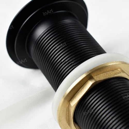Image of InArt Brass Full Threaded Pop Up Waste Coupling 32 MM (7 inch, Black Matte) - for Table Top Wash Basins (Black 1)