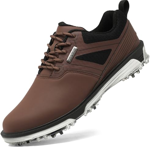ULTIANT Zapatos de Golf para Hombre, Impermeables, Transpirables, Cordones, Zapatos de Entrenamiento