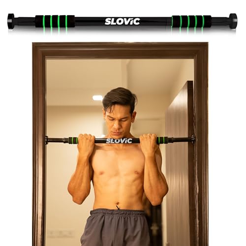 Slovic Pull up Bar for Home Kids [100 KG] | No Screw Pull Up Bar Wall Mounted with Anti-Skid Grip | Pull-up Bar for Home Workout | Gym Equipment for Home Workout (Length 62 to 100 CM)
