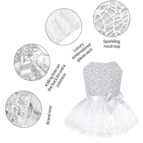 Image of CuteBone Dog Birthday Dress Girl Puppy Skirt Tutu Cat Wedding Outfit Pet Party Clothes for Small Dogs Costume DD17M