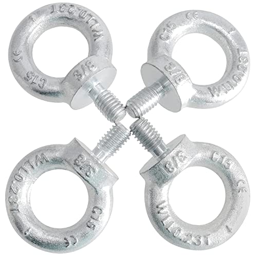 Image of MUKCHAP 10 Pack M10 Lifting Shoulder Eye Bolt, Machinery Shoulder Lifting Ring Eye Bolt with 3 /8 Inch Male Thread, 507 Lbs Working Load Limit