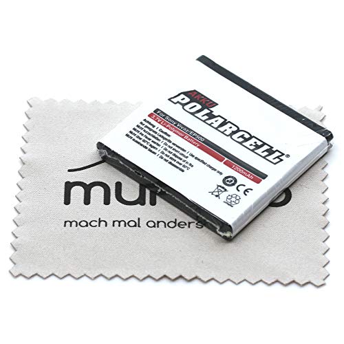 Batterie de Rechange Compatible avec Sony Ericsson Live avec Walkman Vivaz Pro U8i Vivaz U5i Xperia X8 (remplace la Batterie d'origine EP500) Polarcell avec Chiffon de Nettoyage pour écran Mungoo Cover