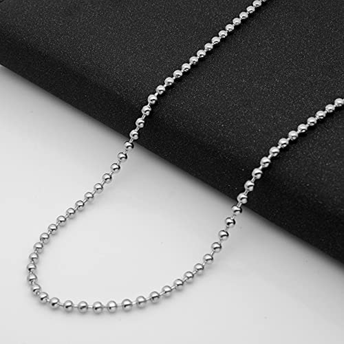 Amazon.com: Silver Oxide Stainless Steel Ball Chain Necklace
