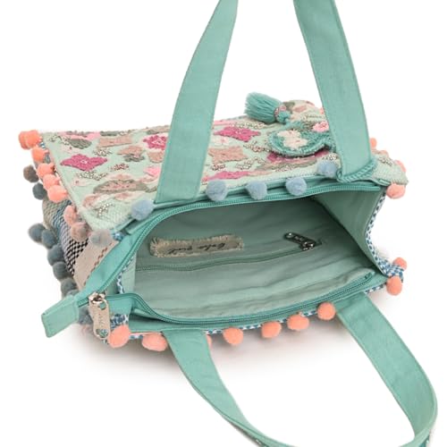 Boho Girl Mini Tote Bag for Women Whimsical Jacquard Handbag with Adjustable Strap Stylish and Elegant Ladies Crossbody Shoulder Purse, Sling Bag Perfect Birthday, Anniversary and Wedding Gift