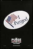 THE PURGE 2013 Theatrical Movie poster. A wealthy family are held hostage for harboring the target of a murderous syndicate during the Purge, a 12-hour period in which any and all crime is legal. Starring Ethan Hawke, Lena Headey, Max Burkholder