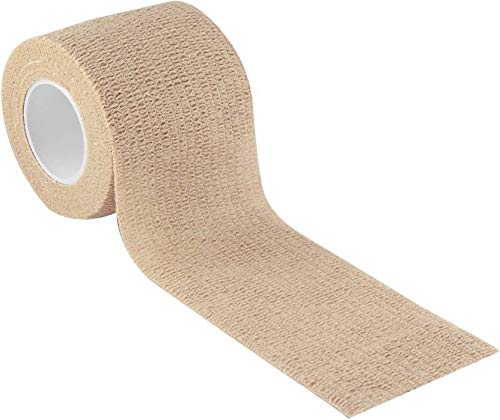 Image of Cohesive Self Adhesive Bandage | Self-Adhesive Compression Wrap - Sports, Gym & Joint Protection Tape | (Reusable & Waterproof, 5 cm X 4.5 Mtr) Crepe Bandage Pack of 2 (Beige)