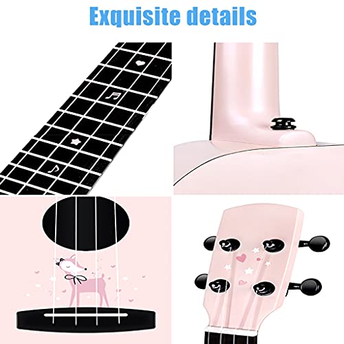 DXIN Soprano Ukulélé Débutant, Kit Guitare 4 Cordes Kit Ukulélé en Bois Acajou Hawaïen pour Enfants Adultes Etudiants… - Les Beatles, Paul McCartney, John Lennon, RIngo Starr, George Harrison DXIN Soprano Ukulélé Débutant, Kit Guitare 4 Cordes Kit Ukulélé en Bois Acajou Hawaïen pour Enfants Adultes Etudiants… – Image 7