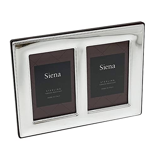 Siena 2x3 Sterling Silver Double Beaded Picture Frame, Boutique Quality Photo Frame, Siena Collection
