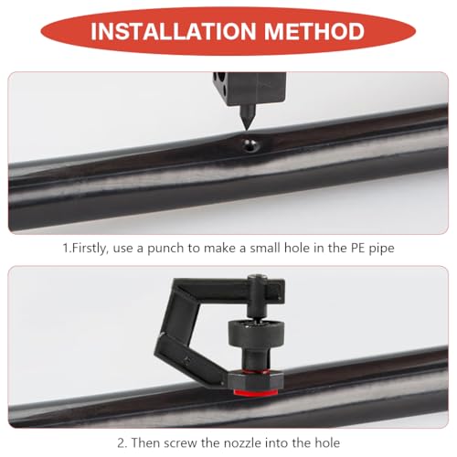 Image of HASTHIP 10Pcs Drip Irrigation Kit, 360 Rotatable Drip Irrigation Sprayer Tips, Screw -in Micro Sprinklers Nozzles DIY Slow Irrigation Spray Sprinklers for Garden, Lawn, Greenhouse Watering System