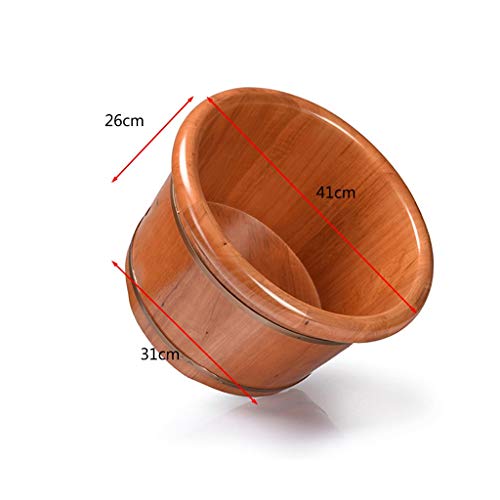 Spa de pies de madera con tapa, grande de 26 cm, Natural miniatura 4