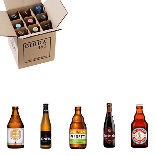 Caja degustación 9 cervezas especiales con 5 estilos, perfecta para compartir.