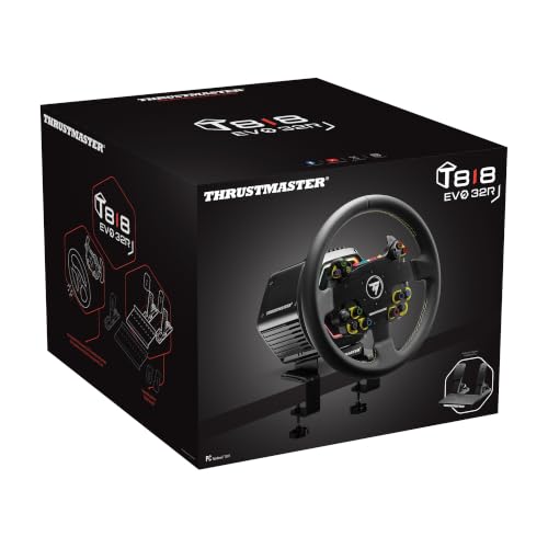 Image of Thrustmaster T818 EVO 32R Direct Drive Racing Wheel & Pedal Set - PC | 10 Nm constant torque, 32 cm leather rim, detachable hub, Raceline LTE 2-pedal kit, force feedback, modular & upgradeable