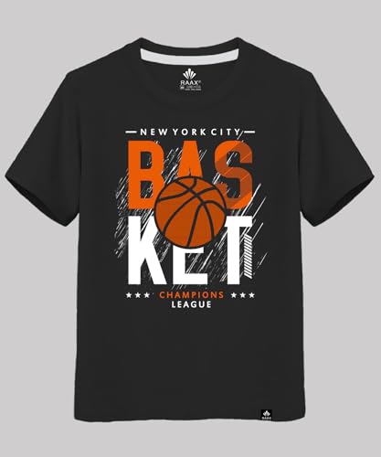 Image of RAAX Boys Regular Fit 100% Cotton Graphic Printed Half Sleeve Tees (Pack of 3) | T-Shirts for Boys from Age 2-16 Years
